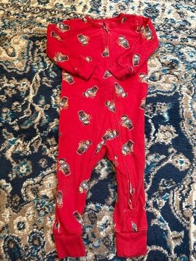 Polo Ralph Lauren Red Footless Double Zip Baby Pajamas